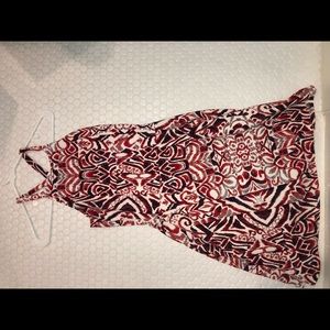 Aqua Patterned Skater Dress